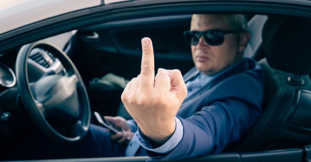 Road rage Arg man i bil