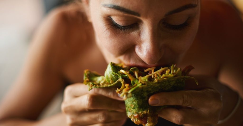 Eating, chewing food