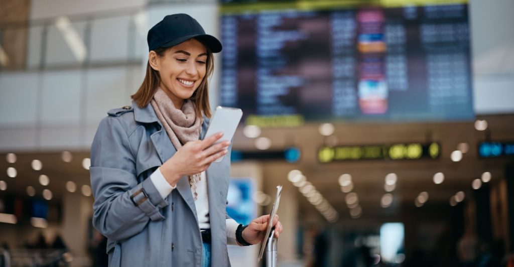 Airport, young woman