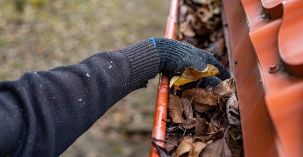 Cleaning gutters, rensa hängrännor