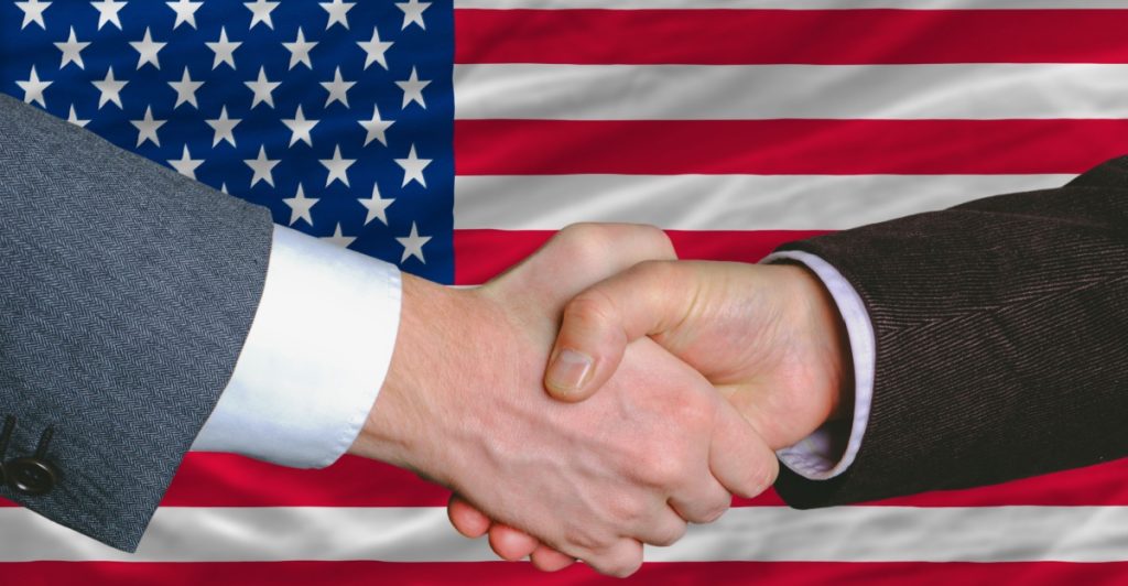 Hand shake, USA, shaking hands
