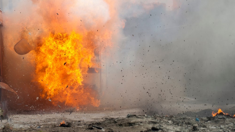 fire car burning explosion