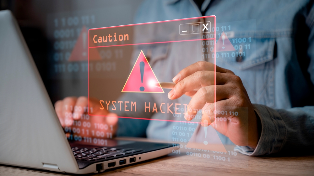 System,Hacked,Alert,After,Cyber,Attack,On,Computer,Network.,User