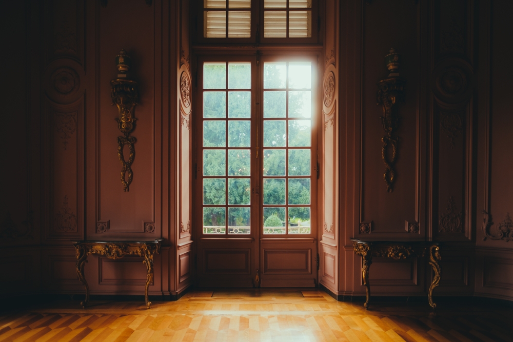 Beautiful,Hall,In,Victorian,Style,In,Benrath,Castle,,Pink,Walls,slot,kongehus