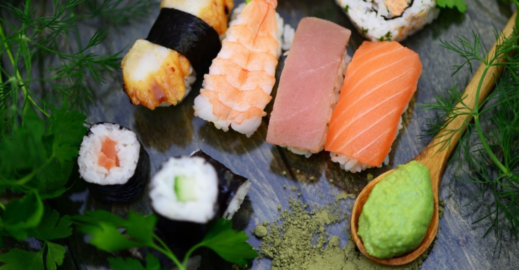 Sushi, wasabi