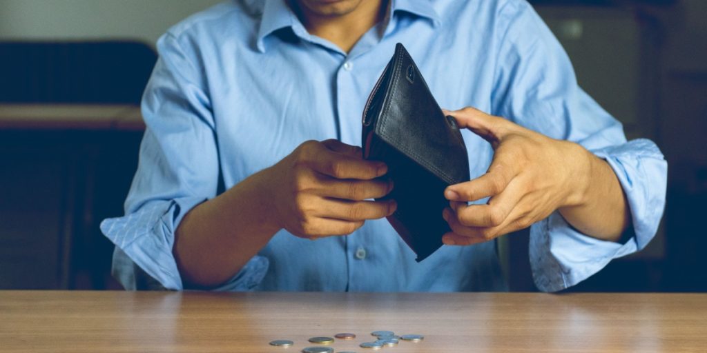 Ingen penge, no money, purse, pung