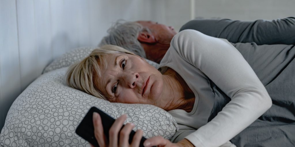 Elderly in bed, Gamle i sengen,