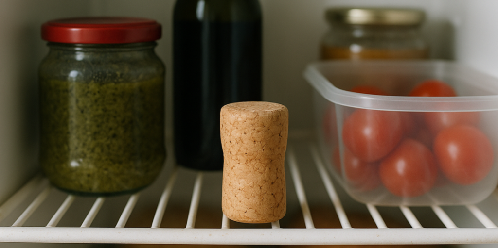 korkprop i køleskabet