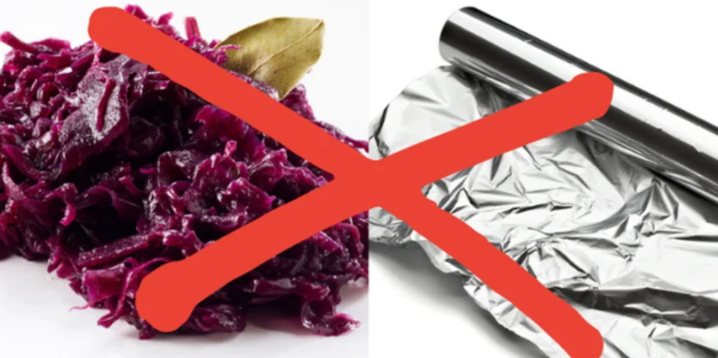 Rødkål, sølvpapir