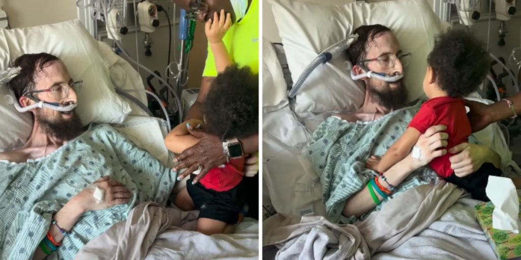 Har fået tusinder til at bryde sammen: Kræftsyg far siger et sidste ‘Jeg elsker dig’ til søn