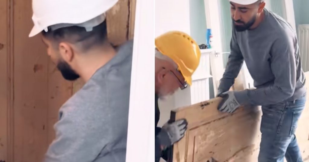 Par fjerner væg og finder skjult dør: Kan ikke tro, hvad der gemmer sig bag den