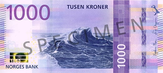 Norsk tusenlapp, 1000 kroner, penge, seddel