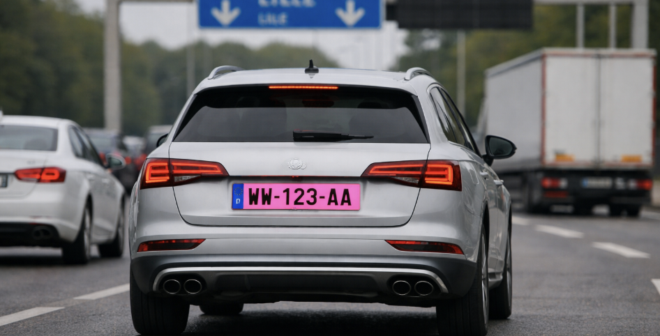 I Frankrig kan biler nu få en pink nummerplade: Her er, hvad det betyder