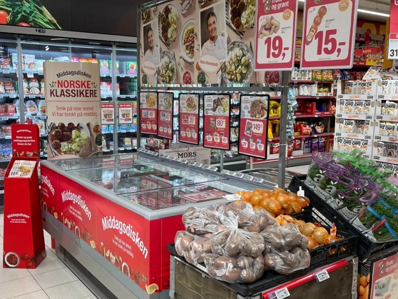 Coop Extra Norge, middagsdisken, kjøledisk, dagligvarebutikk, matbutikk,