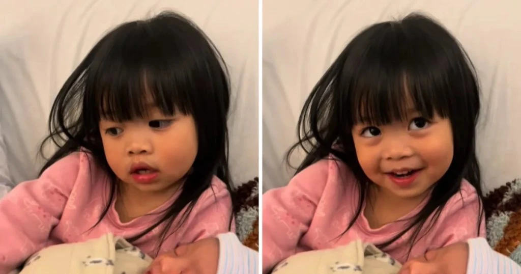 Pige møder lillesøster for første gang: Så siger hun noget, der får mor til at græde