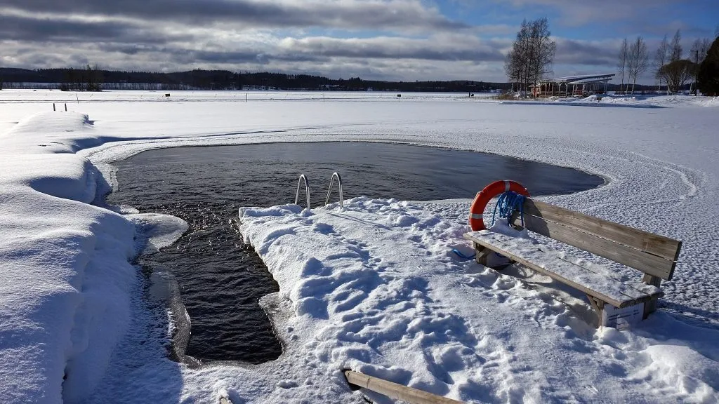 hole in the ice, Peurunka, Finland