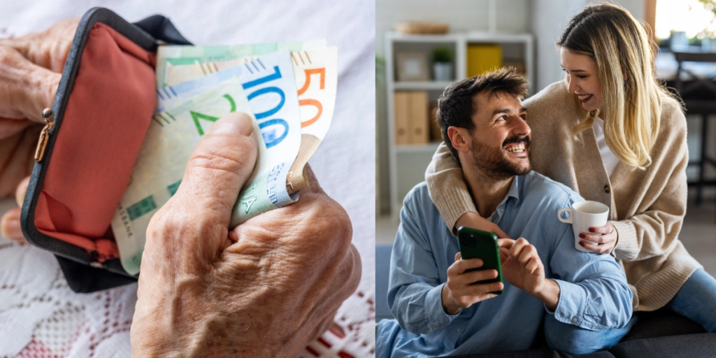 Svenska pengar i plånbok, lyckligt par