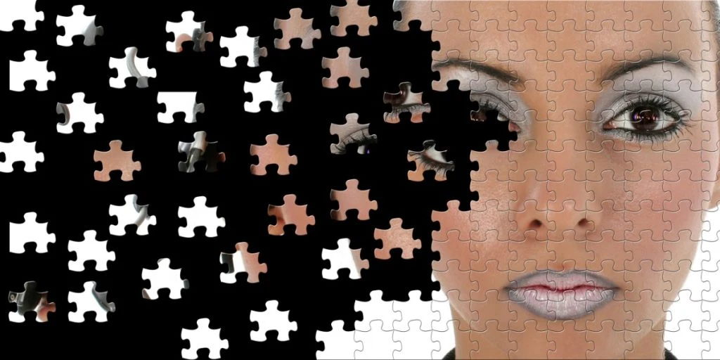 Face jigsaw puzzle woman