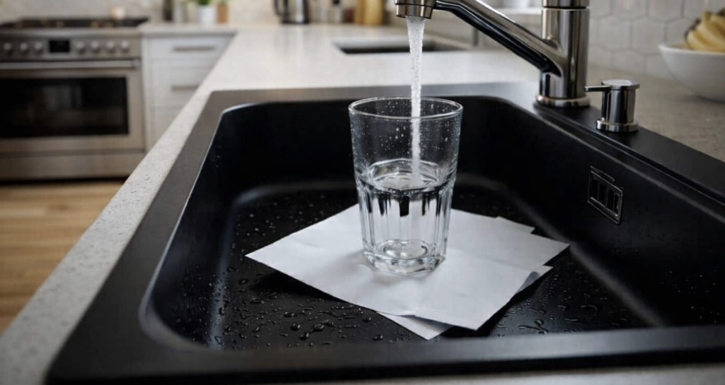 Ställ alltid ett glas på ett papper i diskhon innan du går hemifrån: När du hör varför kommer du alltid att göra likadant