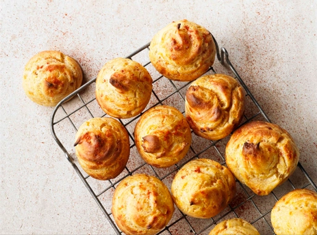 Bagværk, bagst, Gruyére-Gougére, osteboller, dessert, fransk mad