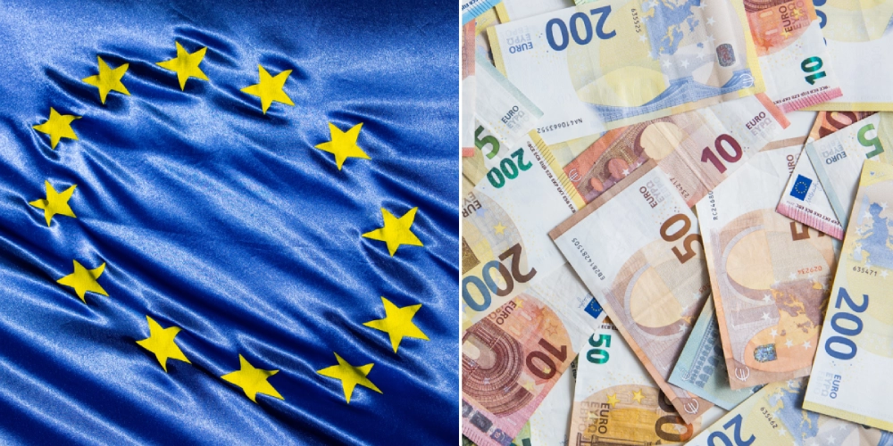 EU-flaggan, Euro, pengar