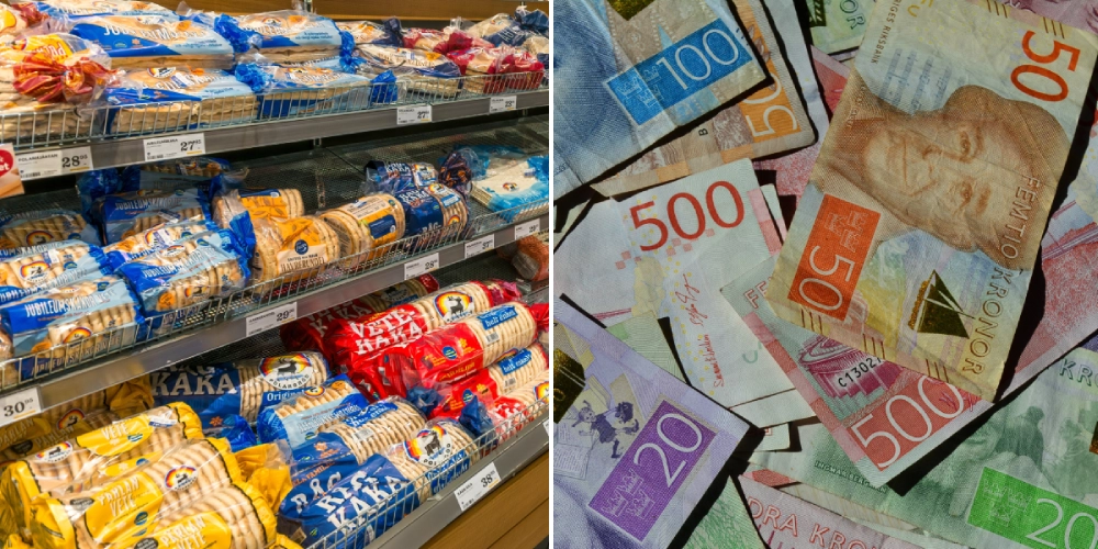 Matvaror, Bröd, Svenska pengar