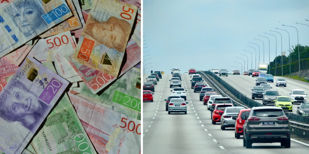 Svenska pengar, trafik, bilar