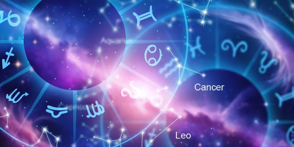 Astrology Wheel and Horoscope Signs of the Night Sky