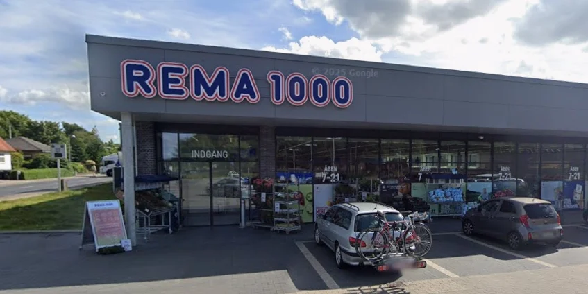 Facade af Rema 1000-butikken i Brørup