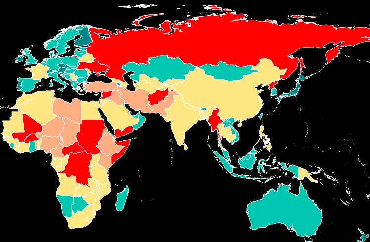 Her er verdens mest fredelige land: Du vil bli overrasket over nummer 2