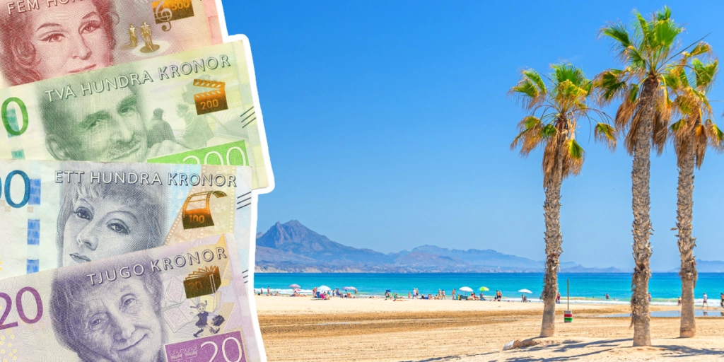Svenska pengar, Strand, Spanien, Semester