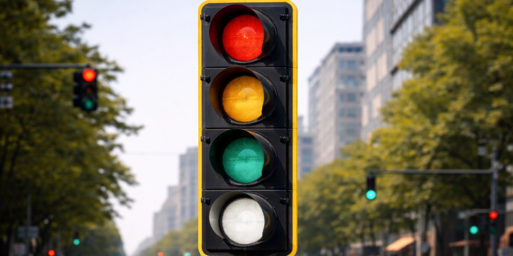 Rött, gult, grönt – och vitt: Snart kommer framtidens trafikljus till Europa