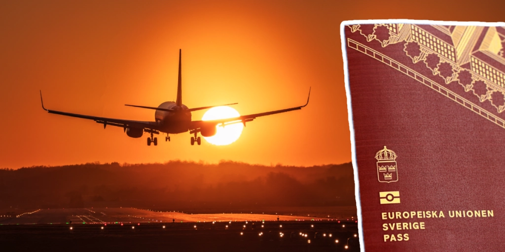 Svenskt pass, flygplan
