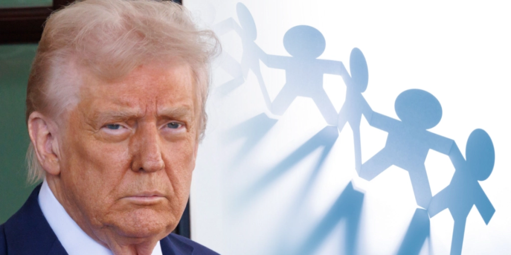 Donald Trump, human chain