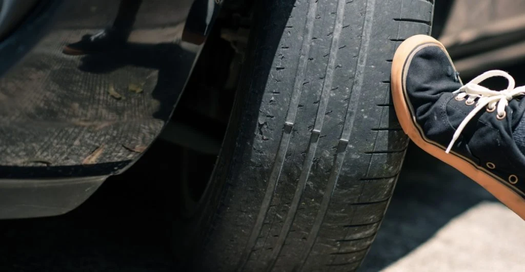 Ser det ut så här på dina däck? Då kan bilen stoppas direkt