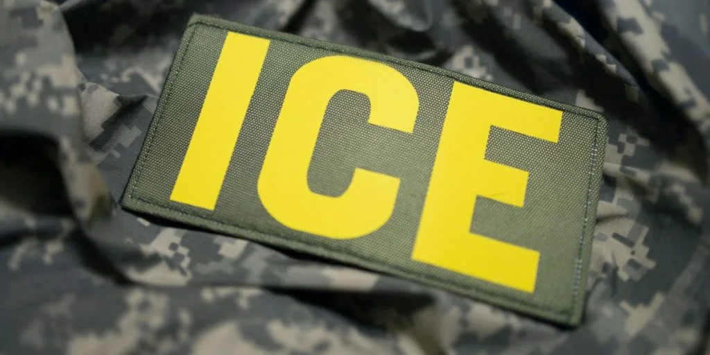 ICE patch on uniform closeup