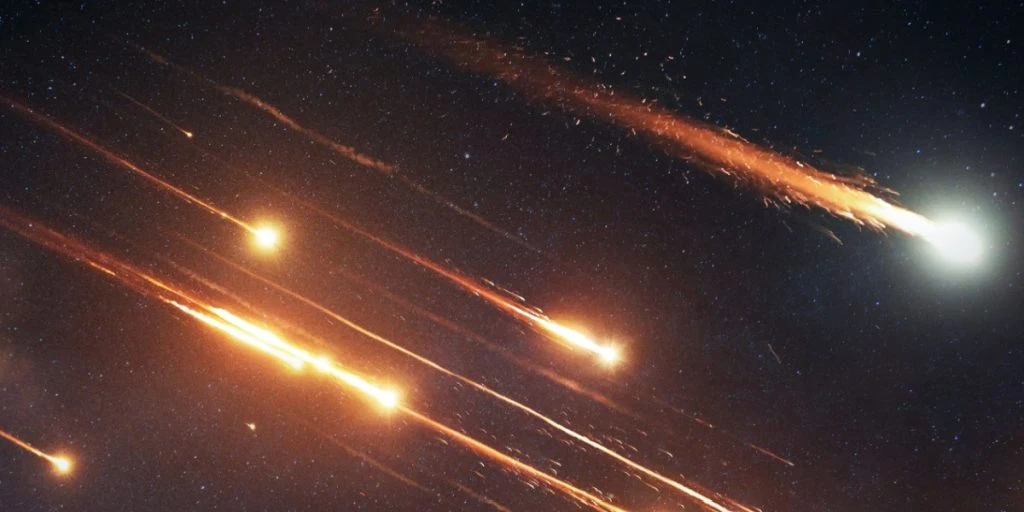 Missiles flying through the air