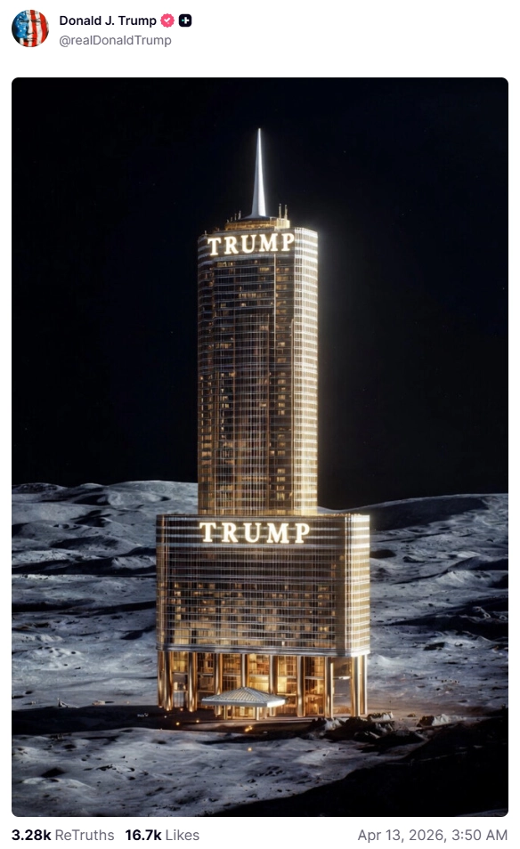 Trump Tower, Moon, Truth Social