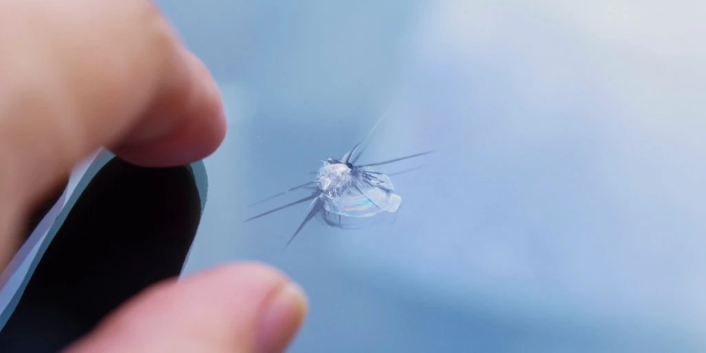 Stone chip car, stensslag