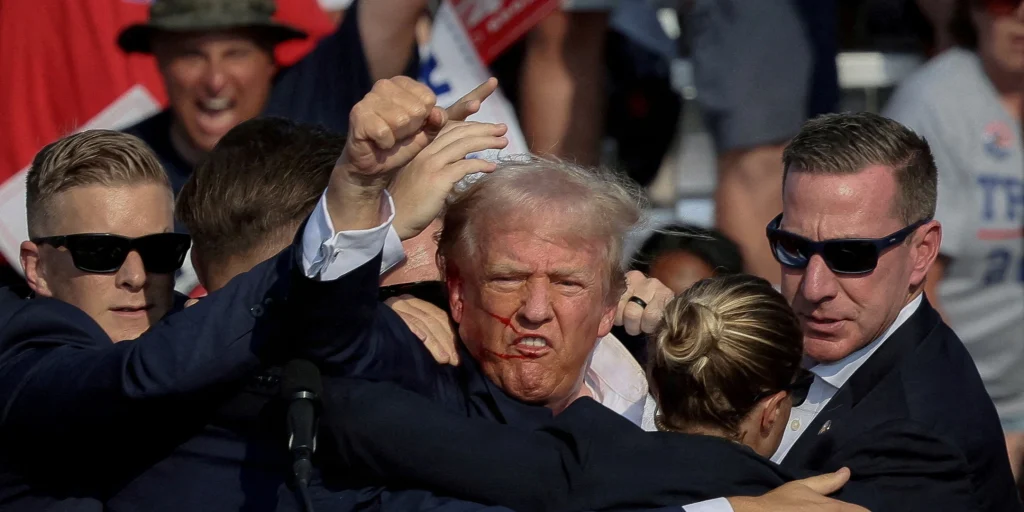 Trump under attentatforsøget i Butler