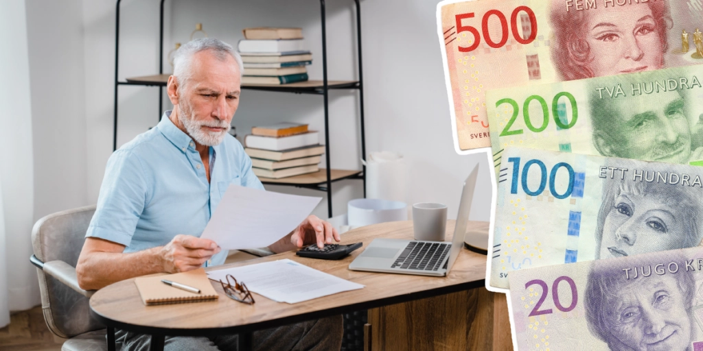 Man tittar på räkning, Svenska pengar