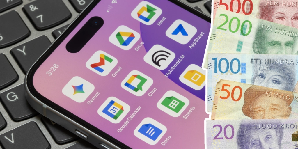 Google, Telefon, Svenska pengar
