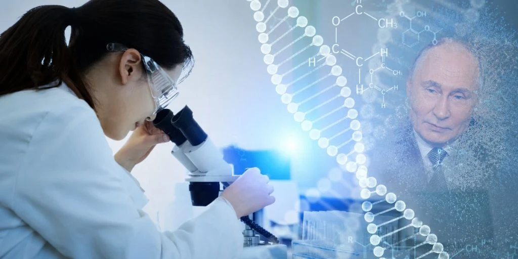 Gene therapy concept. Medical technology. Medtech. Vladimir Putin