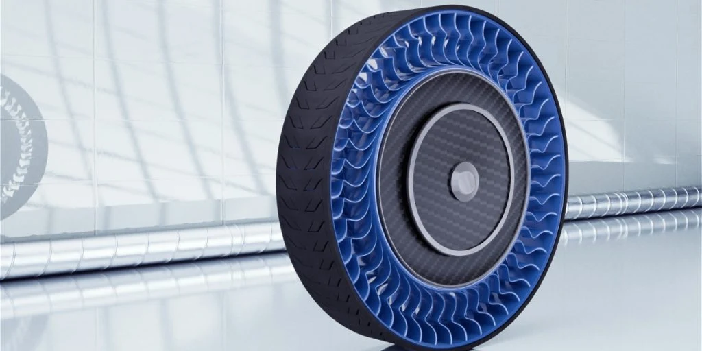 dæk uden luft, airless tyre.
