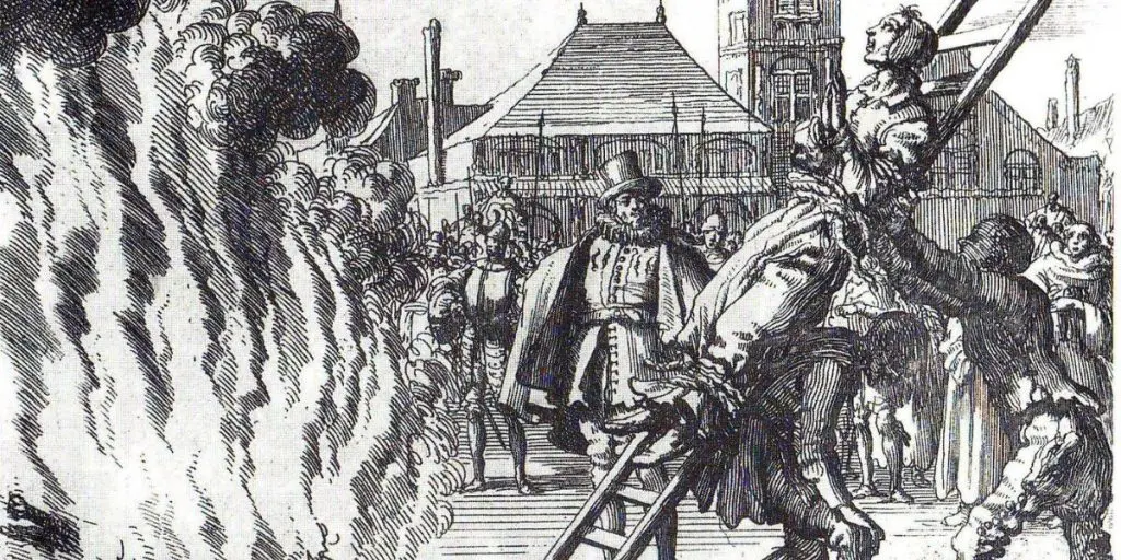 Burning a woman on the fire