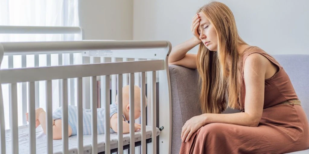 Stressed mother and child