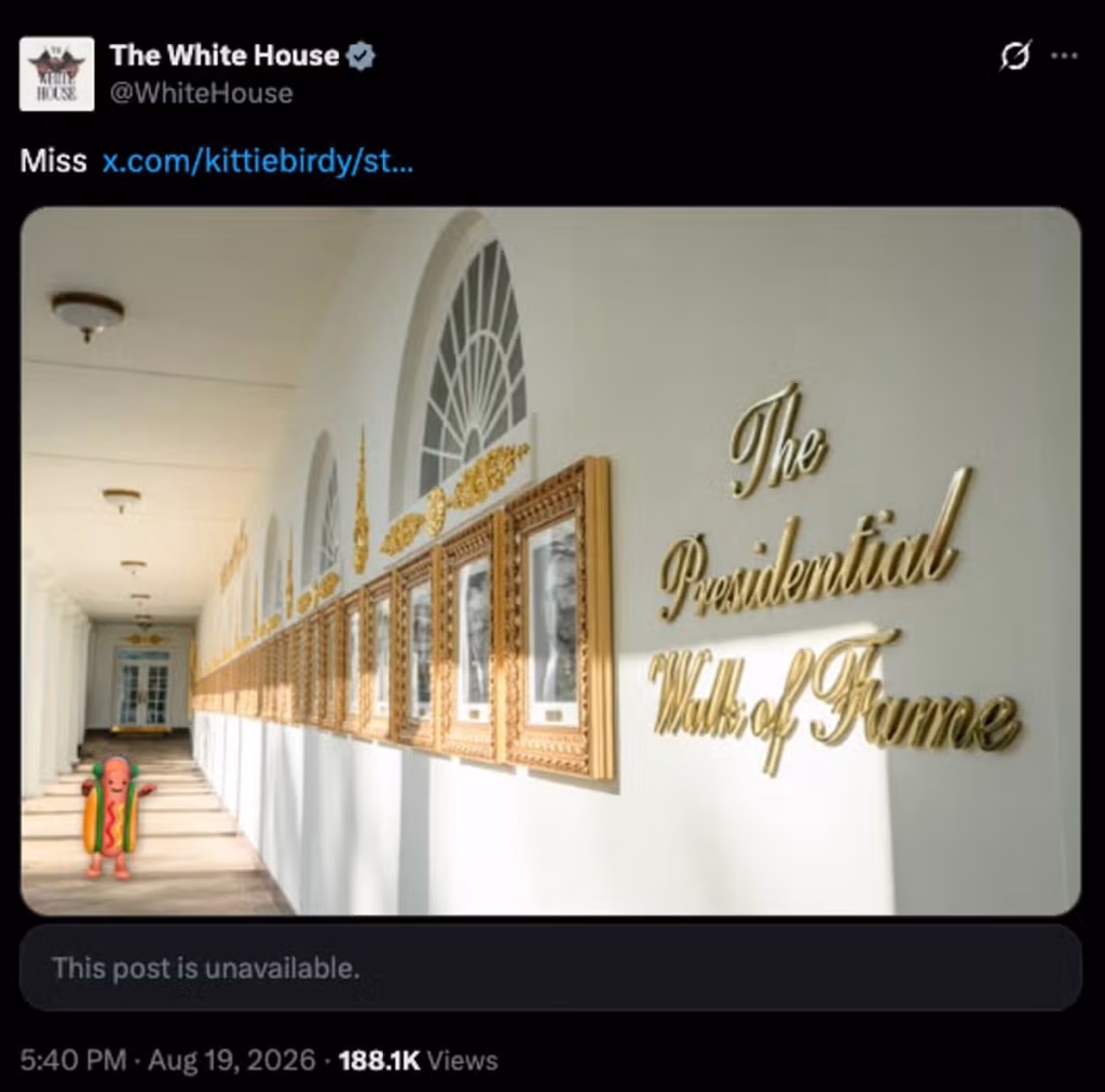 Presidential walk of fame feat. hotdog