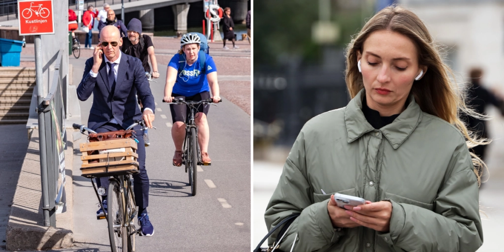 Cyklister, Kvinna med hörlurar