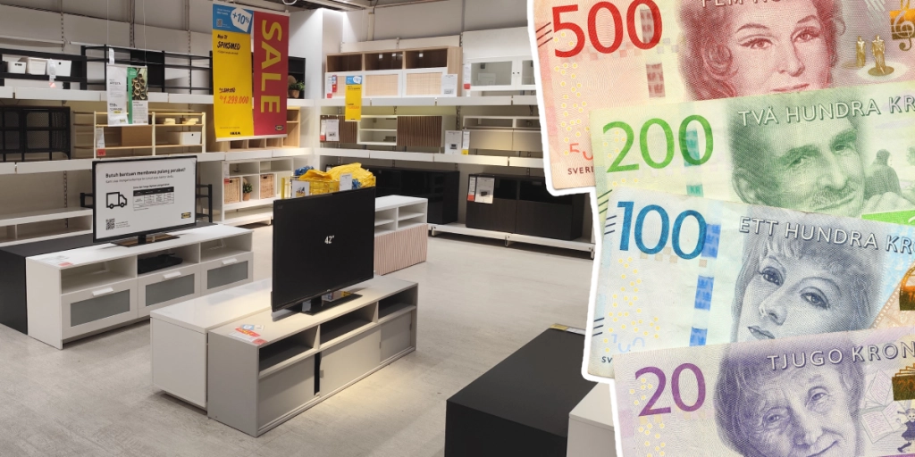 TV-bänkar, Ikea, Svenska pengar