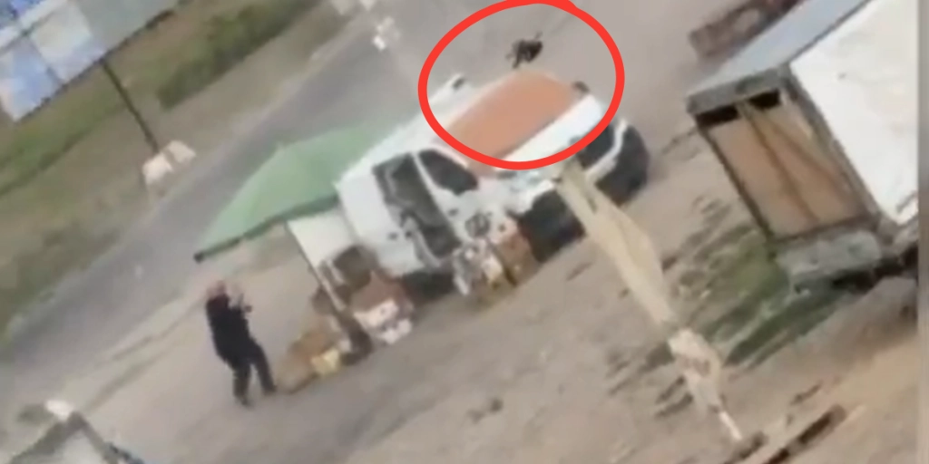 Screenshot, drone, Russia, attack, civilian